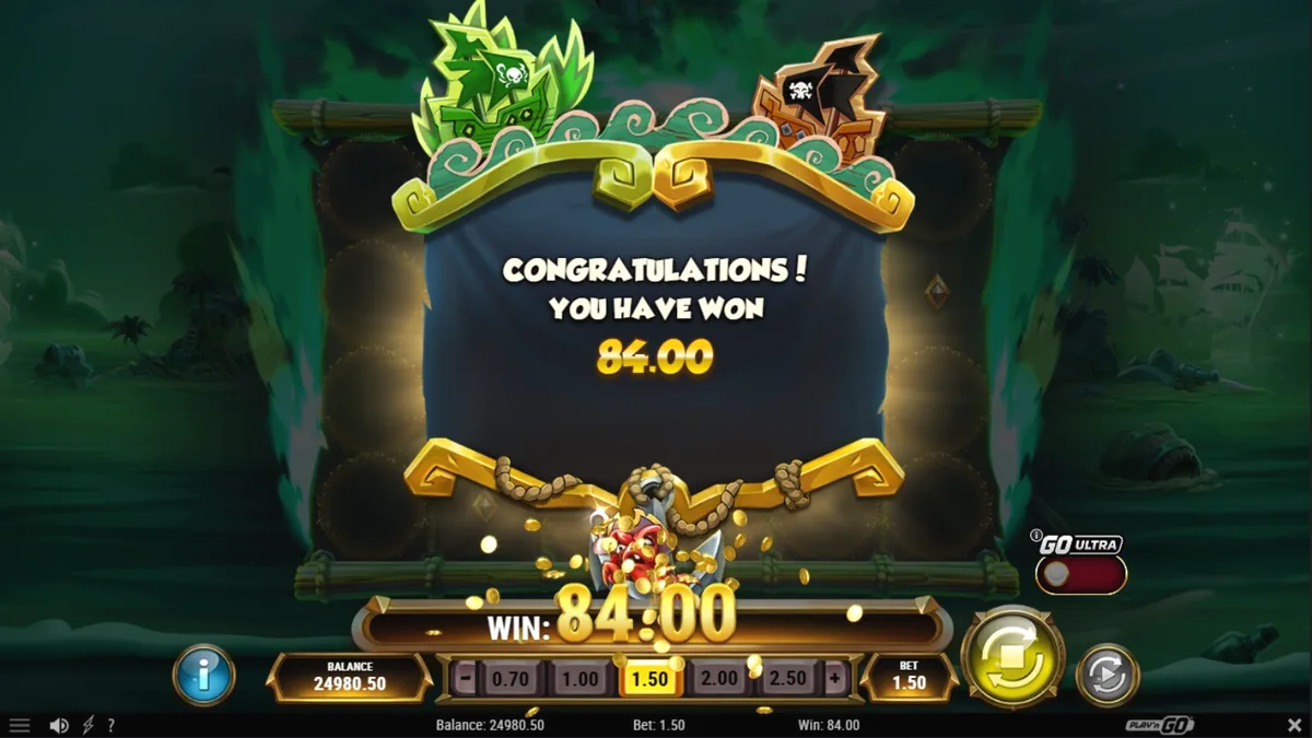Tampilan visual slot Crabby’s Gold 2 dengan tema bajak laut kartun